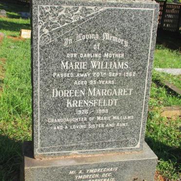 WILLIAMS Marie -1962 :: KRENSFELDT Doreen Margaret 1926-1998