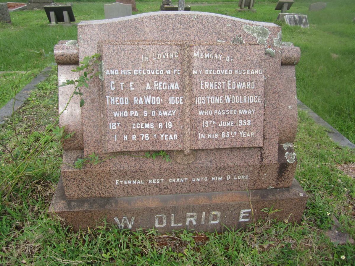 WOOLRIDGE Ernest Edward Idstone -1958 &amp; Catherina Regina Theodora -19??