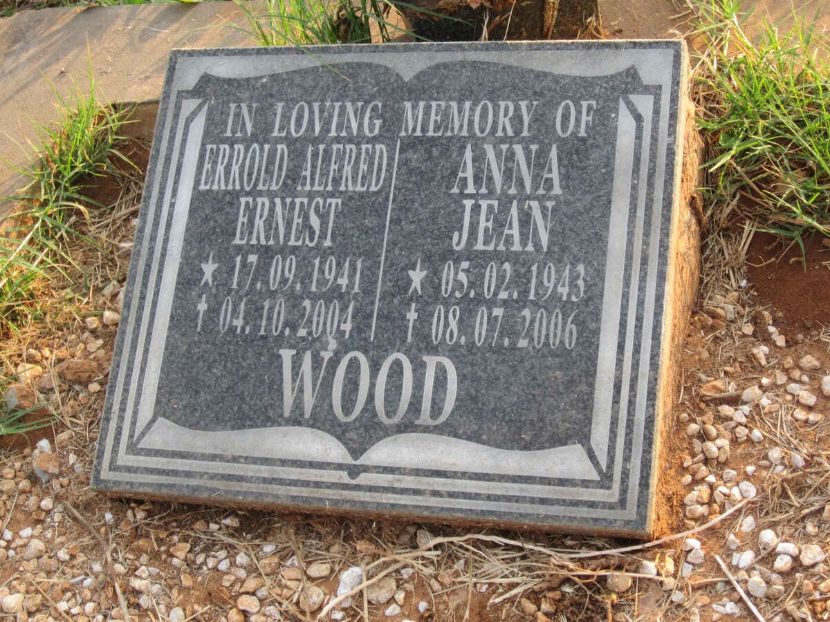 WOOD Errold Alfred Ernest 1941-2004 &amp; Anna Jean 1943-2006
