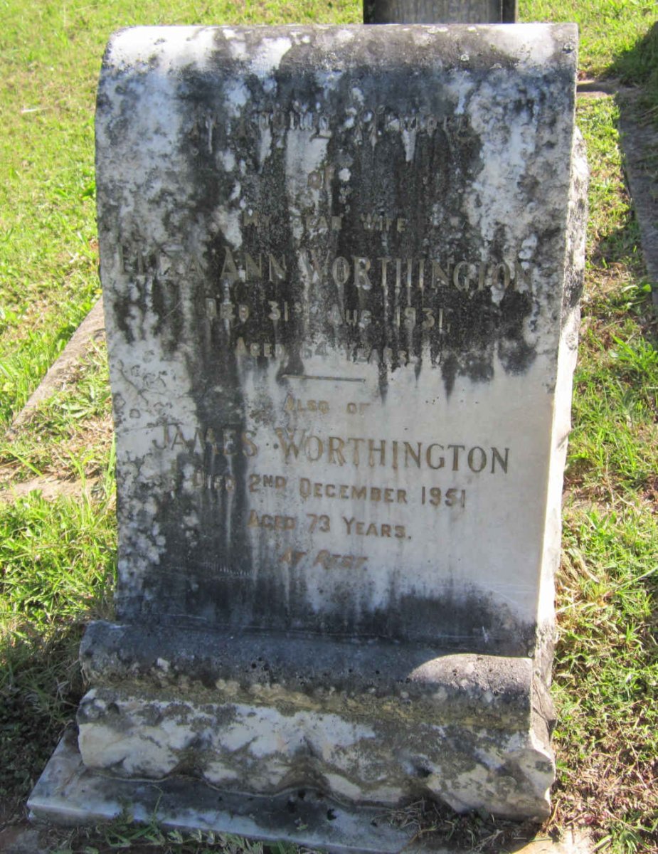 WORTHINGTON Eliza Ann -1931 :: WORTHINGTON James -1951