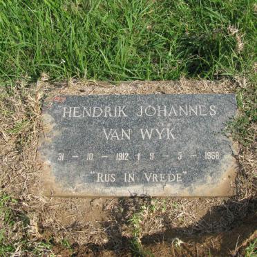 WYK Hendrik Johannes, van 1912-1968