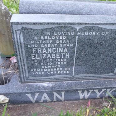 WYK Francina Elizabeth, van 1905-1988