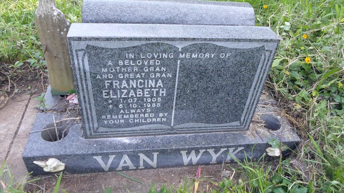 WYK Francina Elizabeth, van 1905-1988