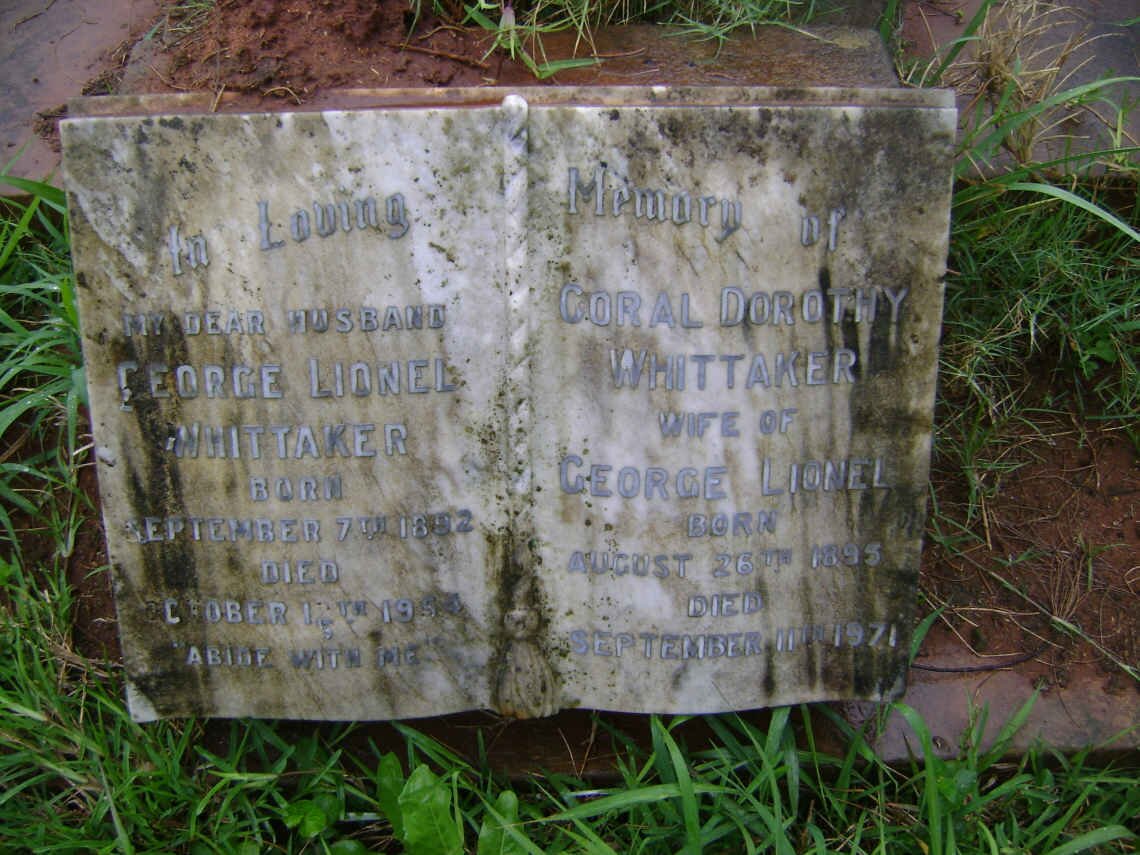 WHITTAKER George Lionel 1892-1954 &amp; Coral Dorothy 1895-1971