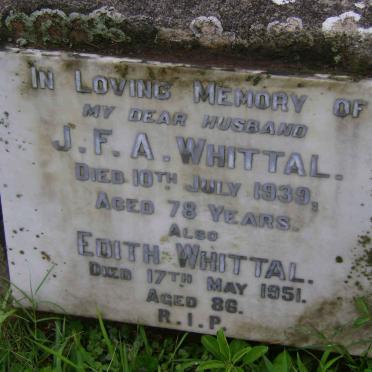WHITTAL J.F.A. -1939 &amp; Edith -1951