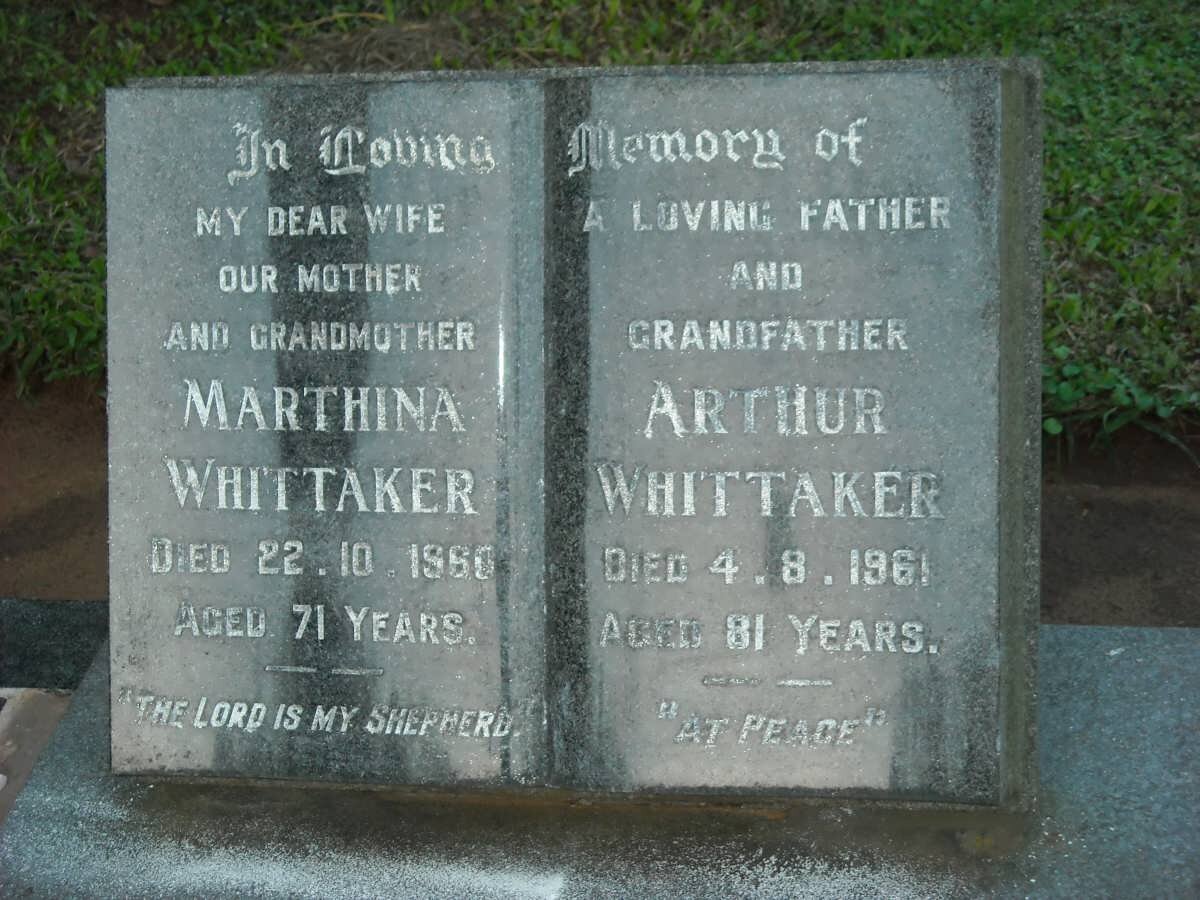 WHITTAKER Arthur -1961 &amp; Marthina -1960