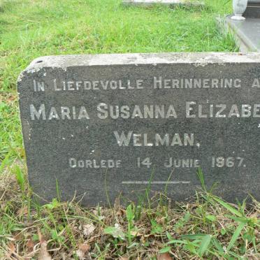 WELMAN Maria Susanna Elizabeth -1967