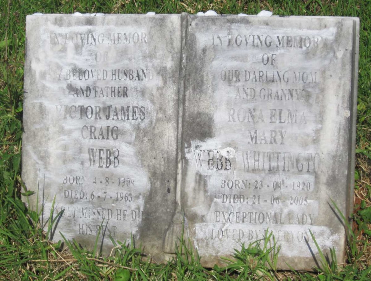 WEBB Victor James Craig 1909-1963 &amp; Rona Elma Mary WHITTINGTON 1920-2005