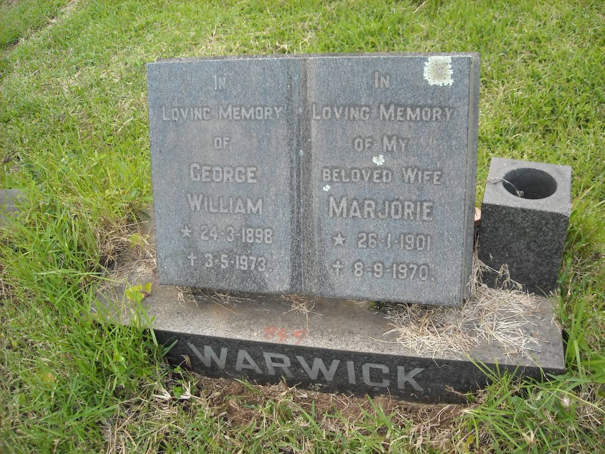 WARWICK George William 1898-1973 &amp; Marjorie 1901-1970