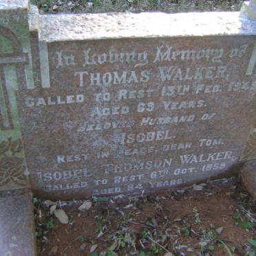 WALKER Thomas -1945 &amp; Isobel Thomson -1959