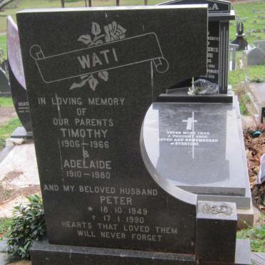 WATI Timothy 1906-1966 &amp; Adelaide 1910-1980 :: WATI Peter 1949-1990