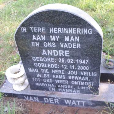 WATT Andre, van der 1947-2000
