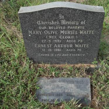 WAITE Ernest Arthur -1981 &amp; Mary Olive Muriel nee CLOKIE -1981 :: WAITE Terry -1984 