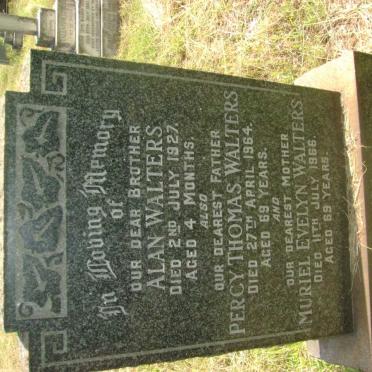 WALTERS Percy Thomas -1964 &amp; Muriel Evelyn -1966 :: WALTERS Alan -1927