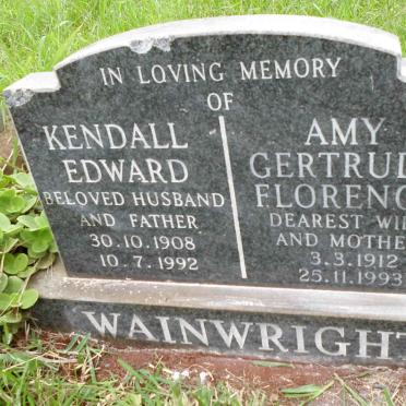 WAINWRIGHT Kendall Edward 1908-1992 &amp; Amy Gertrude Florence 1912-1993