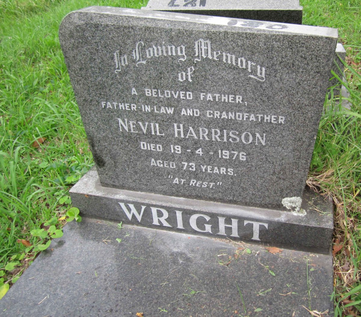 WRIGHT Nevil Harrison -1976