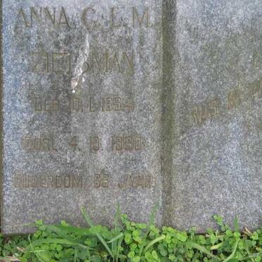 ZIETSMAN Anna C.L.M. 1894-1950