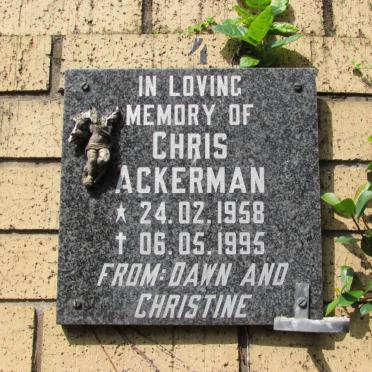 ACKERMAN Chris 1958-1995