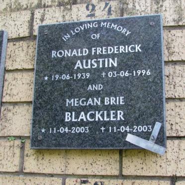 AUSTIN Ronald Frederick1939-1996 :: BLACKLER Megan Brie 2003-2003