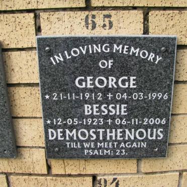 DEMOSTHENOUS George 1912-1996 &amp; Bessie 1923-2006
