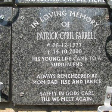 FARRELL Patrick Cyril 1977-2000