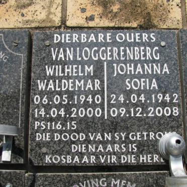LOGGERENBERG Wilhelm Waldemar, van 1940-2000 &amp; Johanna Sofia 1942-2008