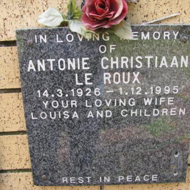 ROUX Antonie Christiaan , le1926-1995