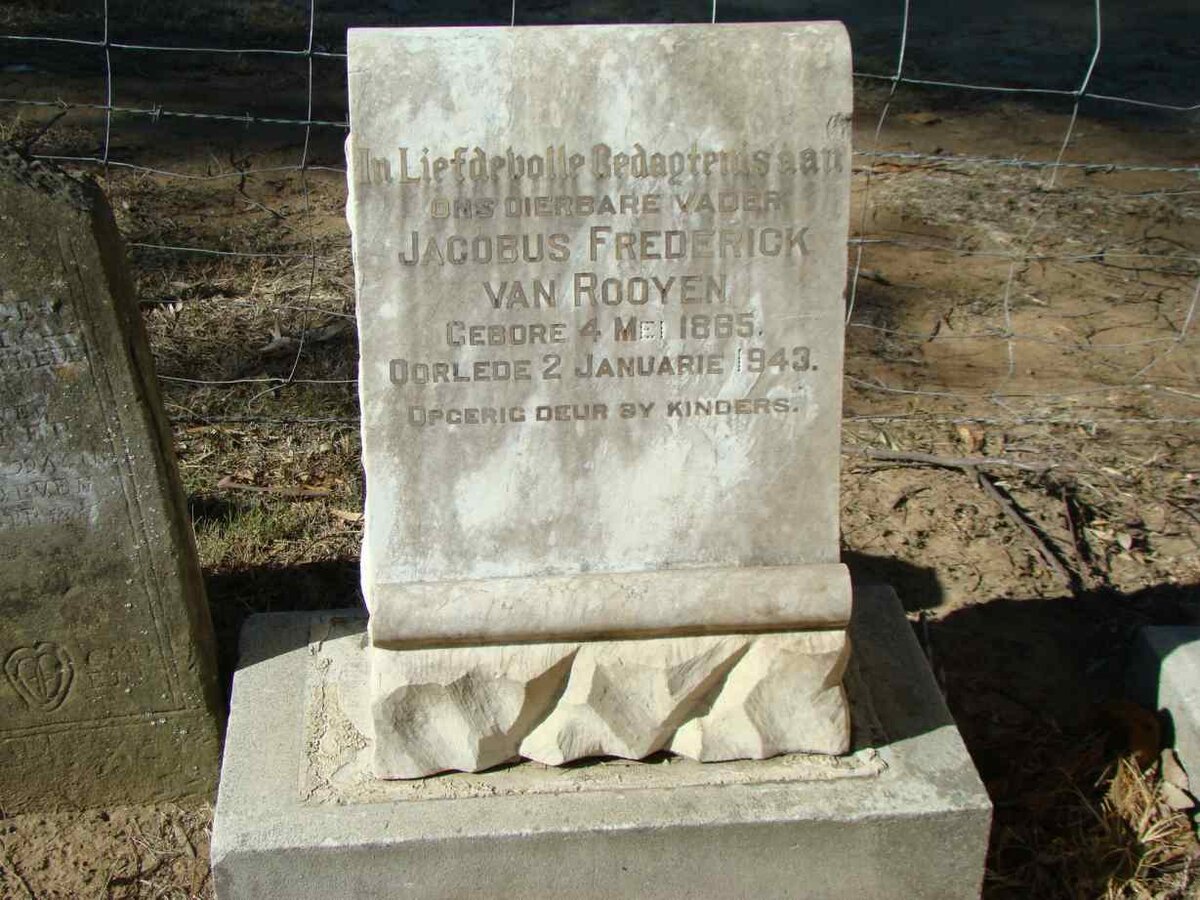 ROOYEN Jacobus Frederick, van 1865-1943