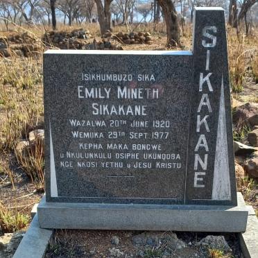 SIKAKANE Emily Mineth 1920-1977