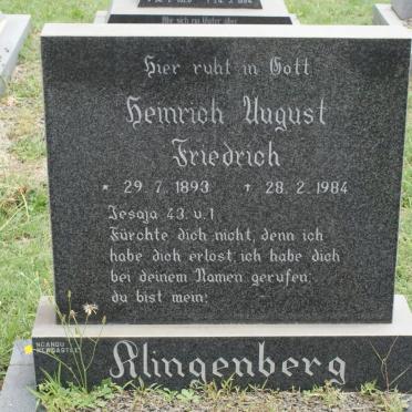 KLINGENBERG Heinrich August Friedrich 1893-1984