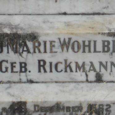 WOHLBERG Marie nee RICKMANN 1862-1936