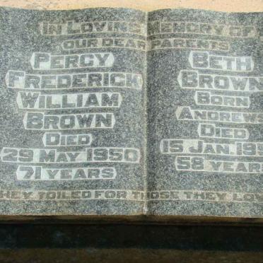 BROWN Percy Frederick William -1950 &amp; Beth ANDREWS -1950