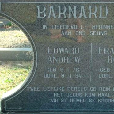 BARNARD Edward Andrew 1976-1984 :: BARNARD Francois Roux 1962-1984