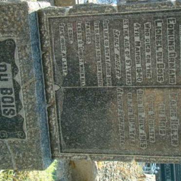 BOIS Edmund Ormand Lionel, du -1940 &amp; Marie Helen WOHLITZ -1965