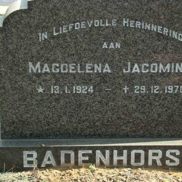 BADENHORST Magdelena Jacomina 1924-1970