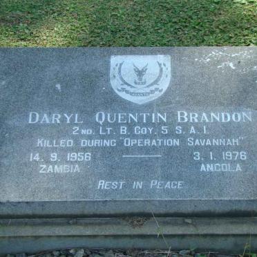 BRANDON Daryl Quentin 1956-1976
