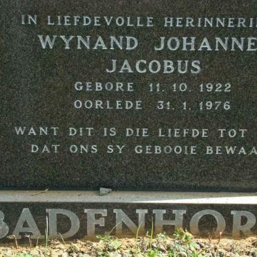 BADENHORST Wynand Johannes Jacobus 1922-1976