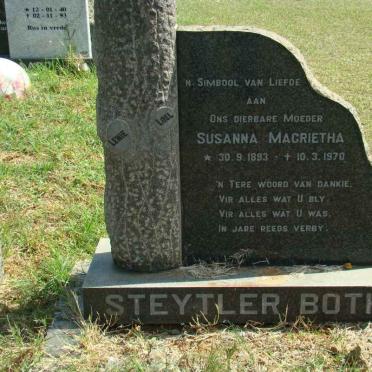 BOTHA Susanna Magrietha, Steytler 1893-1970