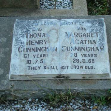 CUNNINGHAM Thomas Henry -1951 &amp; Margaret Agatha -1955