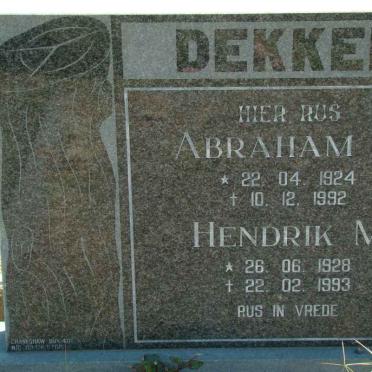 DEKKER Abraham M. 1924-1992 :: DEKKER Hendrik M. 1928-1993