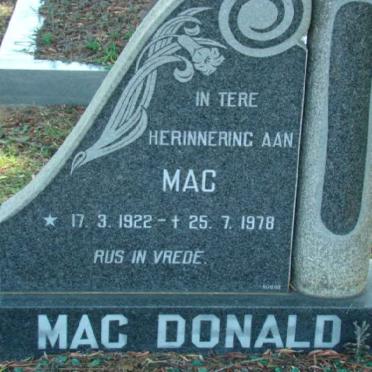 DONALD Mac 1922-1978