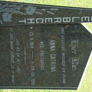 ENGELBRECHT Anna Catrina nee PRETORIUS 1914-1981
