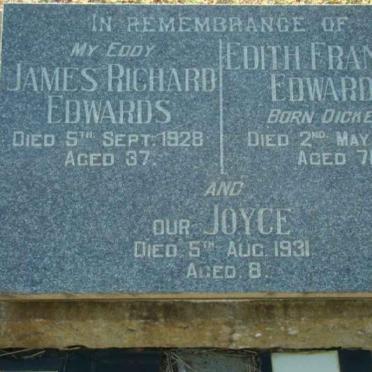 EDWARDS James Richard  -1928 &amp; Edith Frances DICKENS -1969 :: EDWARDS Joyce -1931