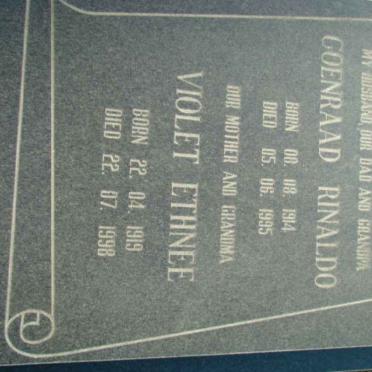 GUELPA Coenraad Rinaldo 1914-1995 &amp; Violet Ethnee 1919-1998