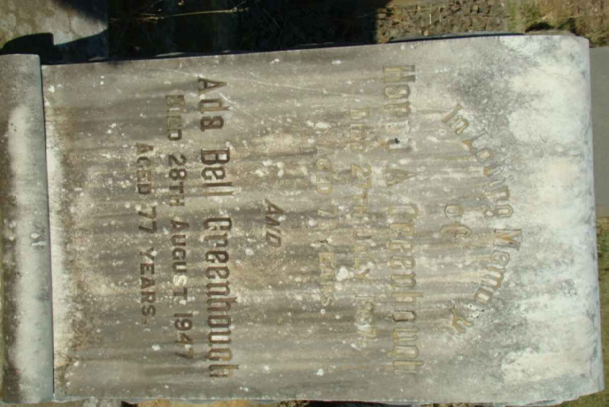 GREENHOUGH Harry A. -1937 &amp; Ada Bell -1947