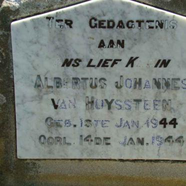 HUYSSTEEN Albertus Johannes, van 1944-1944