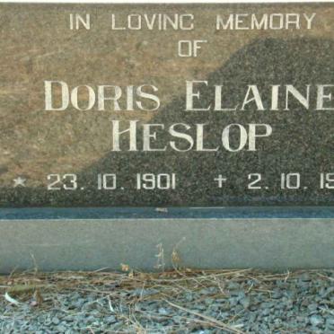 HESLOP Doris Elaine 1901-1984