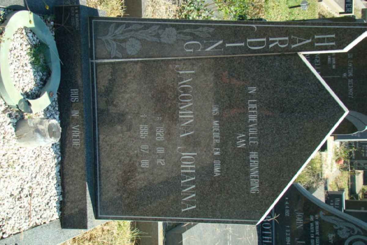 HARDING Jacomina Johanna 1928-1995