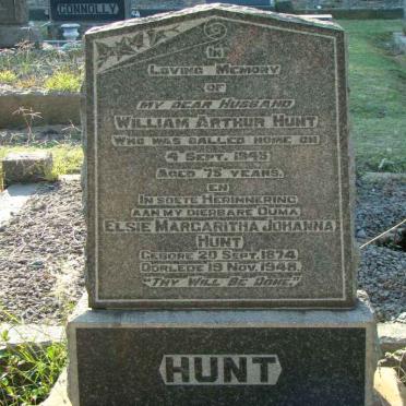 HUNT William Arthur -1945 &amp; Elsie Margaritha Johanna 1874-1948