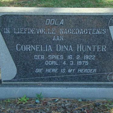 HUNTER Cornelia Dina nee SPIES 1922-1975